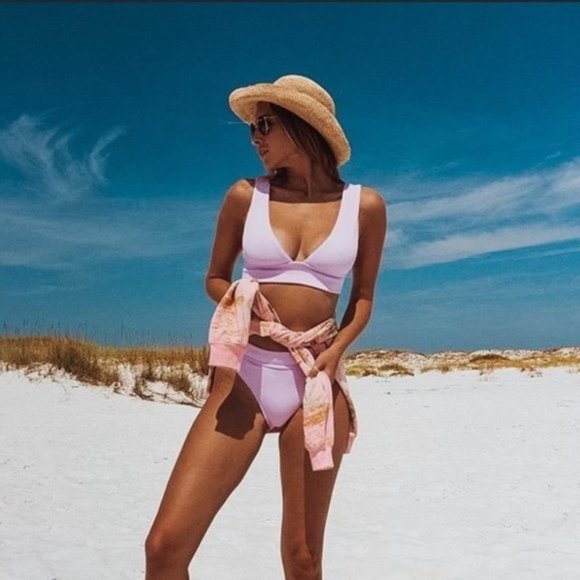 Billabong Sand Dunes Ribbed Bikini Bottoms in Lilac - Picture 1 of 16